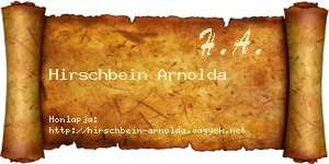 Hirschbein Arnolda névjegykártya